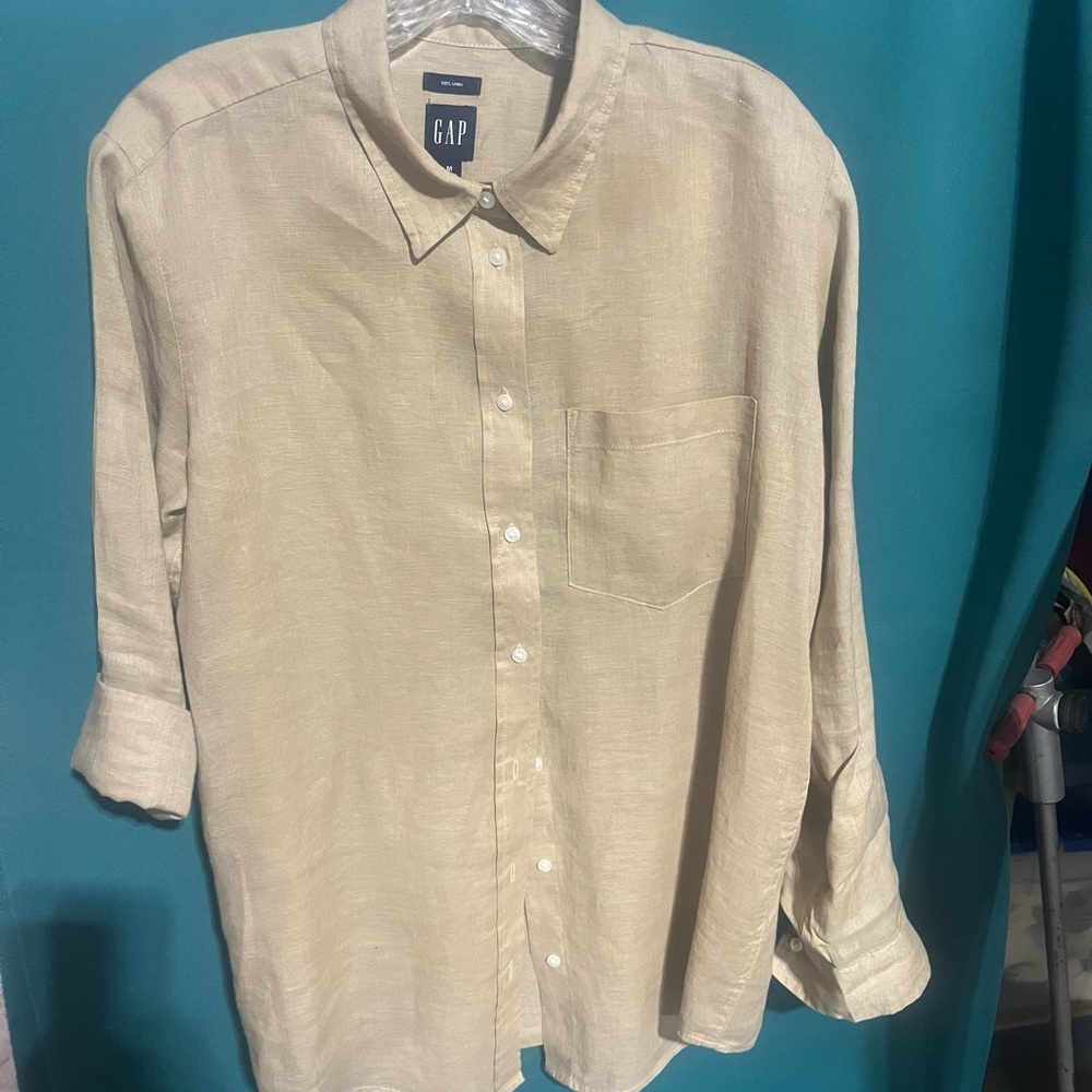 100%linen shirt, wheat color